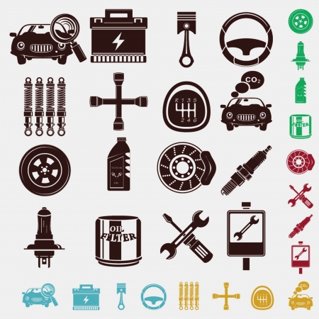 car set in five colorsのイラスト素材