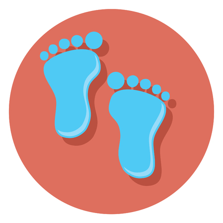 boy foot circle icon with shadowのイラスト素材