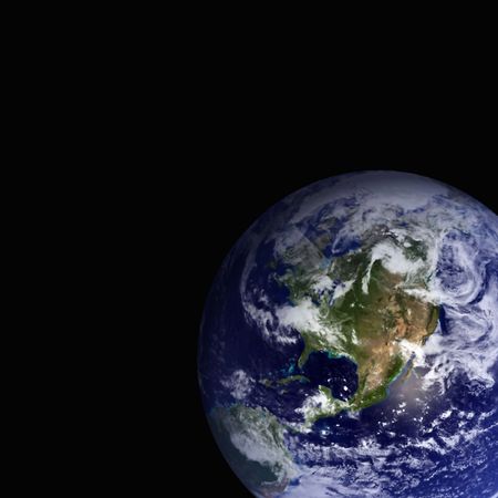 Globe against a black background