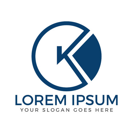 Business corporate letter K round vector logo design.のイラスト素材