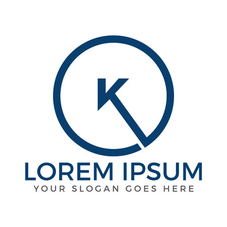 Business corporate letter K round vector logo design.のイラスト素材