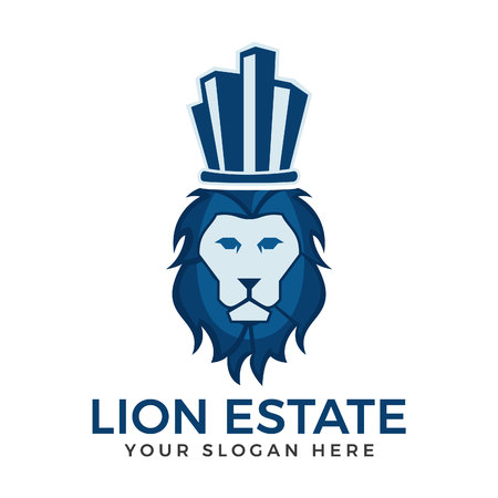 Lion King Real Estate Logo. Real Estate Agent logo.のイラスト素材