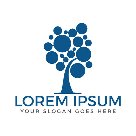 Digital Tree logo. Tree Creative vector logo design.のイラスト素材