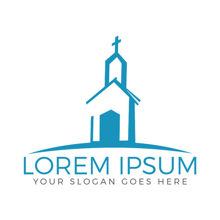 Church building logo design. Vector illustration.のイラスト素材