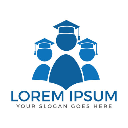 Students vector logo design. Educational institues sign and symbol vector logo design.のイラスト素材