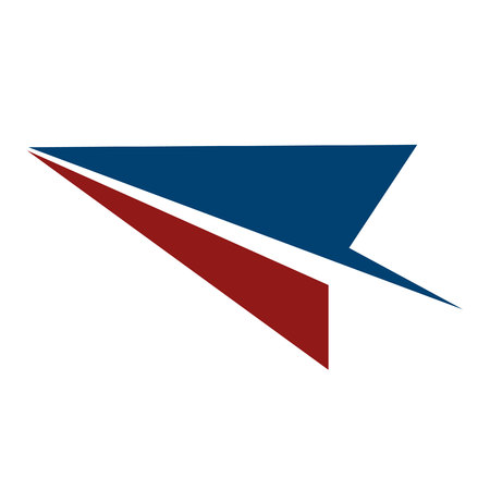 Paper plane logo design. Aviation company emblem vector logo design. Airplane logo. Tickets company logo.のイラスト素材