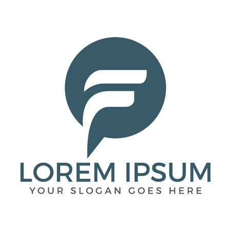 Letter F  icon design template elements.のイラスト素材