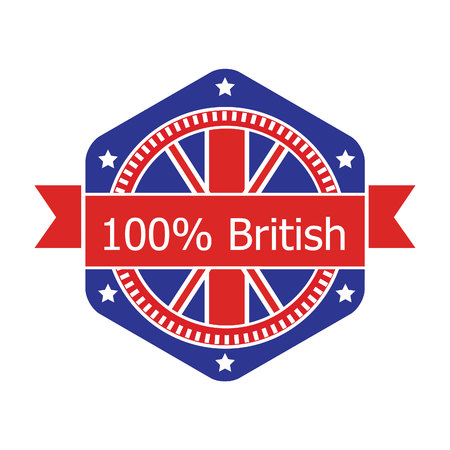 Britian flag badge. Vector illustration.のイラスト素材