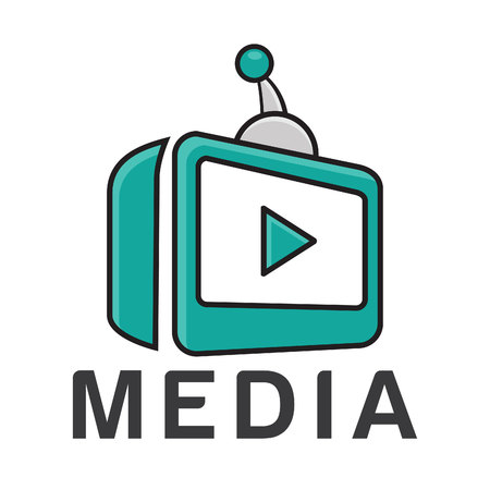 Digital tv logo. Media logo sign. Media play concept design vector.のイラスト素材