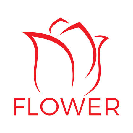 Red rose icon. Gardening and cosmetic company icon illustration.のイラスト素材