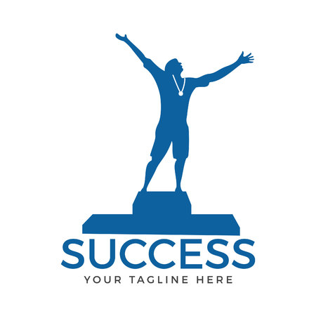 Winner human icon design. Success icon design. Graduated student icon.のイラスト素材