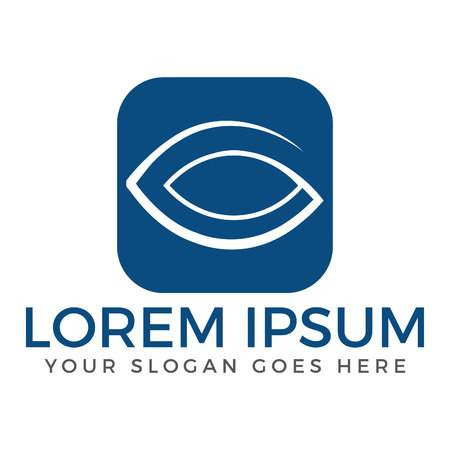 Eye vector logo design idea. Minimalistic logo design layout for medical care.のイラスト素材