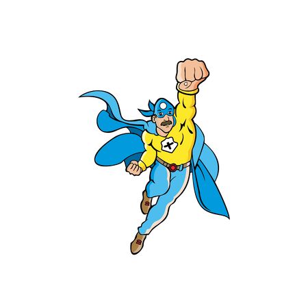 Illustration of a cartoon comic super hero.のイラスト素材
