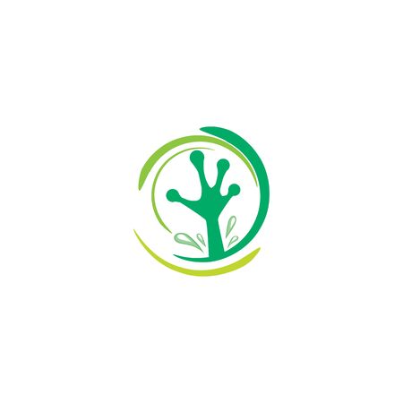 Frog animal logo and symbol vector template.のイラスト素材