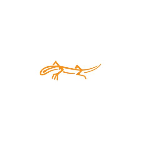 Lizard vector illustration logo template icon design. Creative gecko logo vector.のイラスト素材