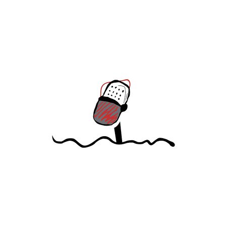 Radio and podcast vector logo design. Headphones and microphone icon design.のイラスト素材