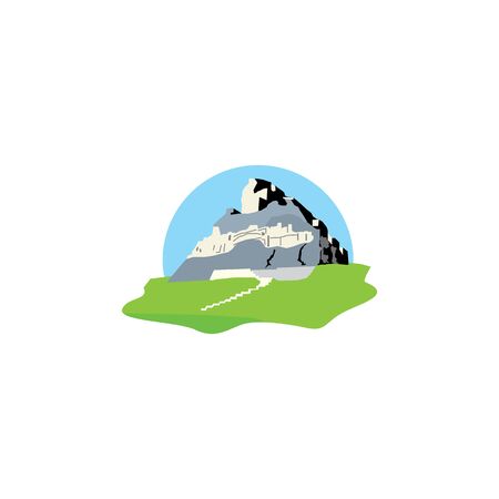 Maya Pyramid Vector. Temple of Kukulkan.のイラスト素材