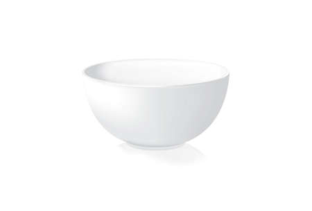 Realistic white bowl isolated on white background - Vector Illustrationのイラスト素材