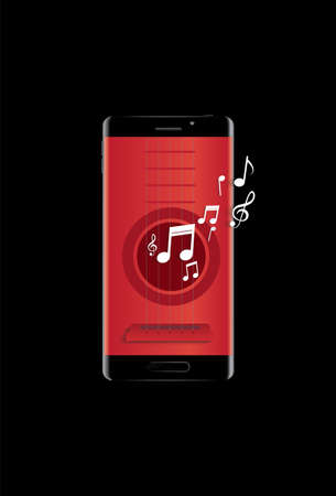 Phone with guitar interface.のイラスト素材