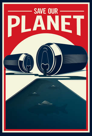Concept of pollution in Propaganda style. Vector Illustrationのイラスト素材