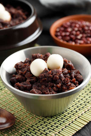 Red Bean Porridge with Tteok, Korean Food