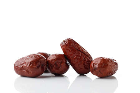 Angco or Jujube, Chinese Red Dates Isolated on White Background