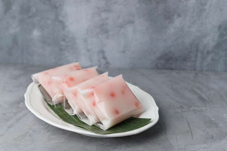 Cente Manis, Cantik Manis, or Jentik Manis.  Traditional Indonesian Snack. ingredient hunkwe flour, sugar mixed with tapioca pearls.の写真素材