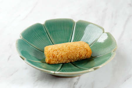 Risoles Ragout, Indonesian Traditional Savory Snack. Filled with Chicken and Mix Vegetable, Coating with Bread Crumb and Deep Fried.の写真素材