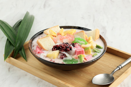 Es Goyobod Campur, Bandung Mix Fruit Popular for Buka Puasa. Made from Starch Pudding with Various...