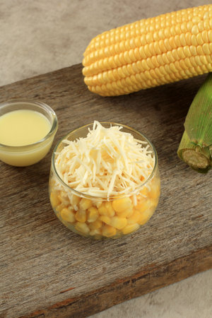 Creamy Corn with Cream and Grated Cheese or Jasuke Jagung Susu Keju