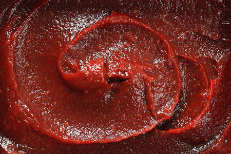 Texture of Gochujang Fermented Korean Chili Paste. Food Background, Close Up