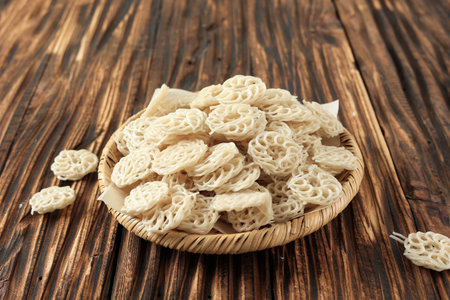 Kerupuk Kembang Mentah, Raw Ingredients Making Seblak Bandung Rafaelの写真素材