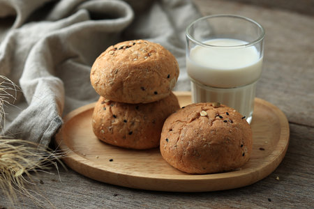 Homemade Healthy Mini Bun with Various Seed and Milk