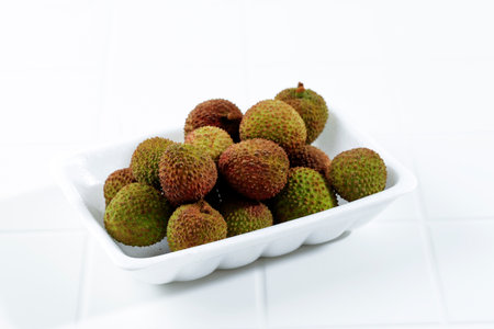 Green Lychee on Styrofoam Packaging