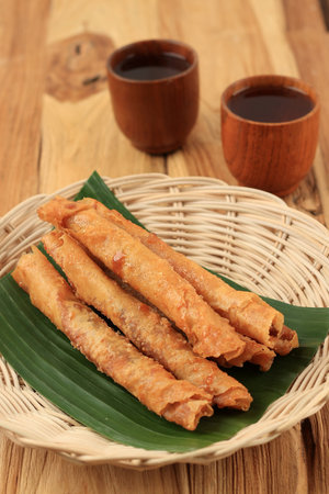 Pisang Aroma or Banana Spring Rollの写真素材