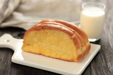 Roti Sisir or Semir  Jadul, Homemade Sweet Soft Pull Over Bread with Margarine and Sugar Spread.の写真素材