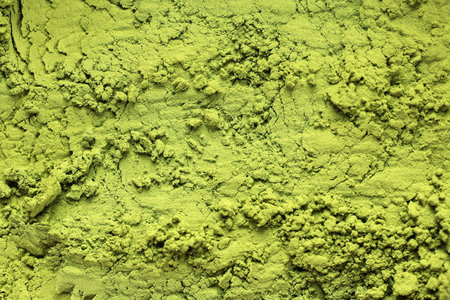 Matcha Powder Background Full Frame. Top View Green Tea Matcha Powder. Concept Food Background