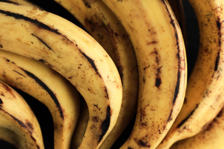 Ripe Yellow Banana, Full Frame Food Backgroundの写真素材