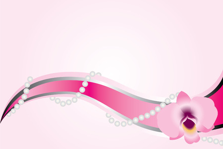 glamour illustration with orchid and pearlsのイラスト素材