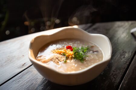 Congee, Rice porridge, Rice gruel, Rice soupの写真素材
