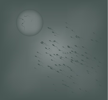 sperm in an abstract image backgroundの写真素材