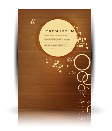 wood texture. Retro circles cardのイラスト素材