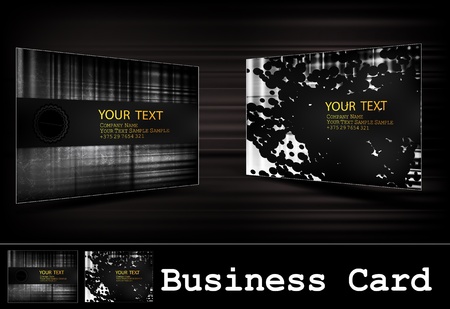 black business card setのイラスト素材