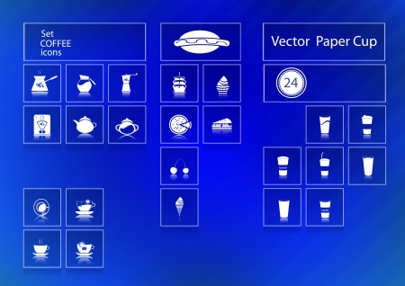 brown coffee icons set  cafe iconのイラスト素材