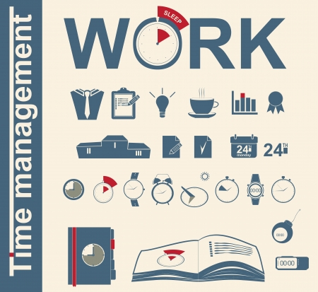  set icons  time management businessのイラスト素材