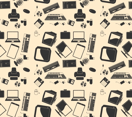 Vector  retro computer  background patternのイラスト素材