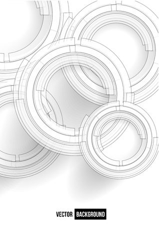 Vector point and line black vector card. circleのイラスト素材