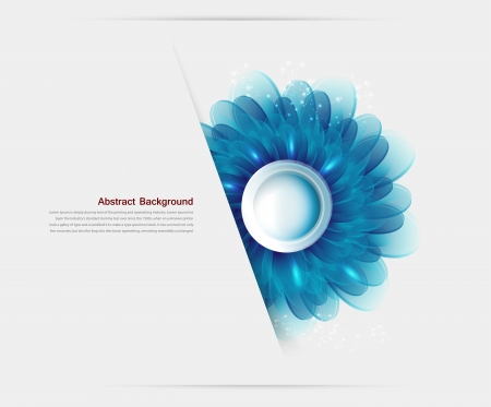 Vector Illustration With blue flowers and bannersのイラスト素材