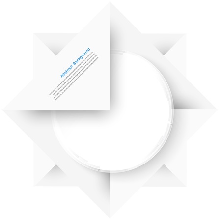 Vector white square. Paper origamiのイラスト素材