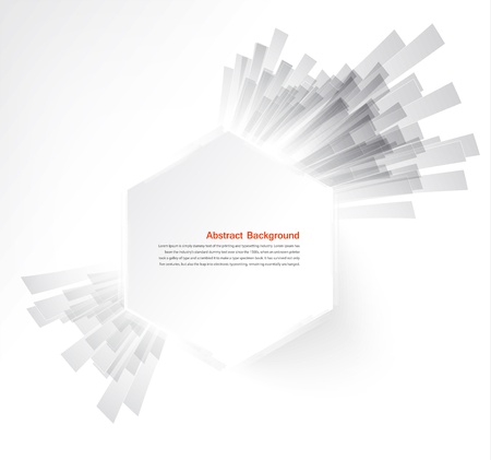 Vector white hexagon. Ray and explosionのイラスト素材